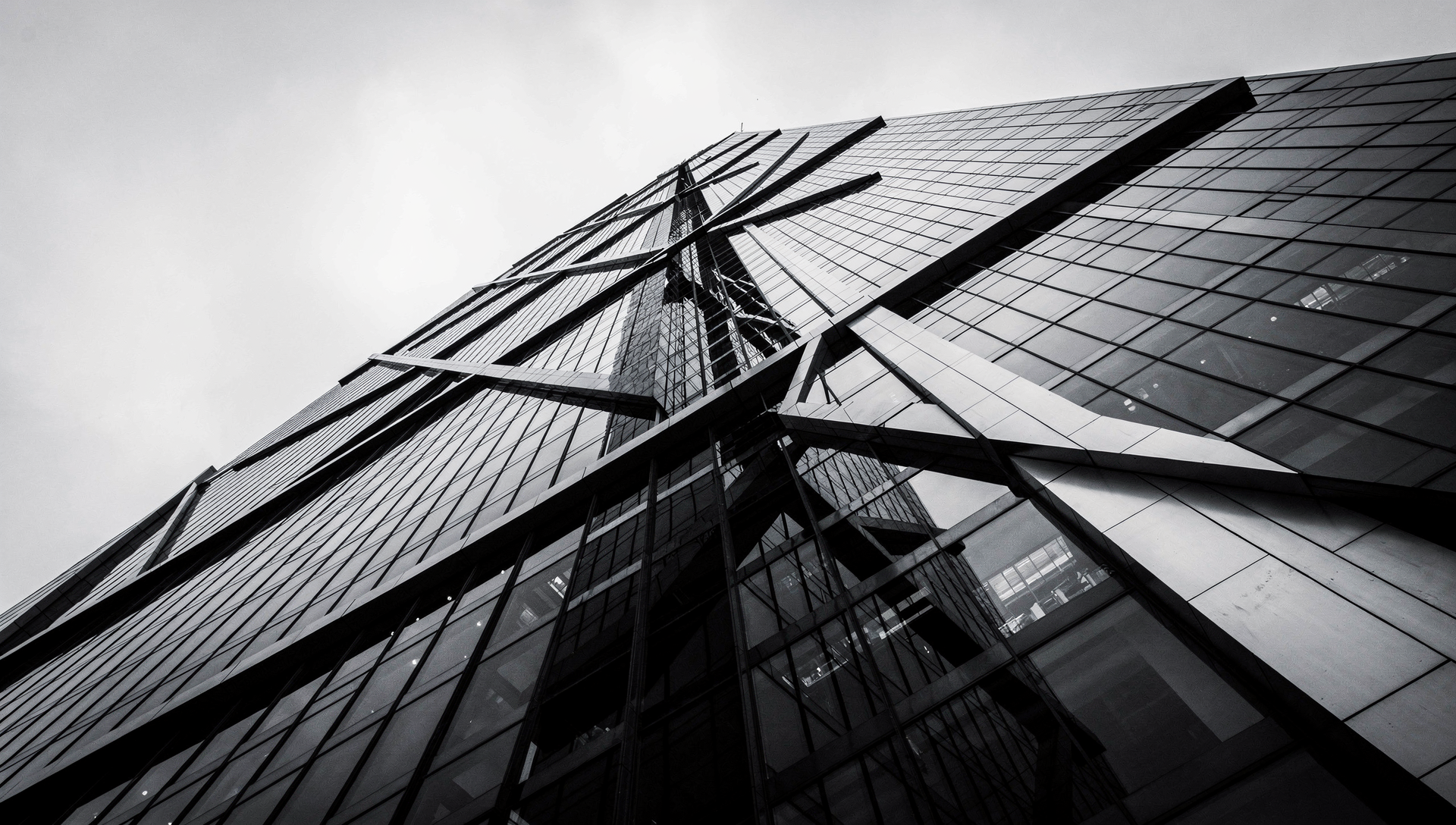 Modern architectural glass facade