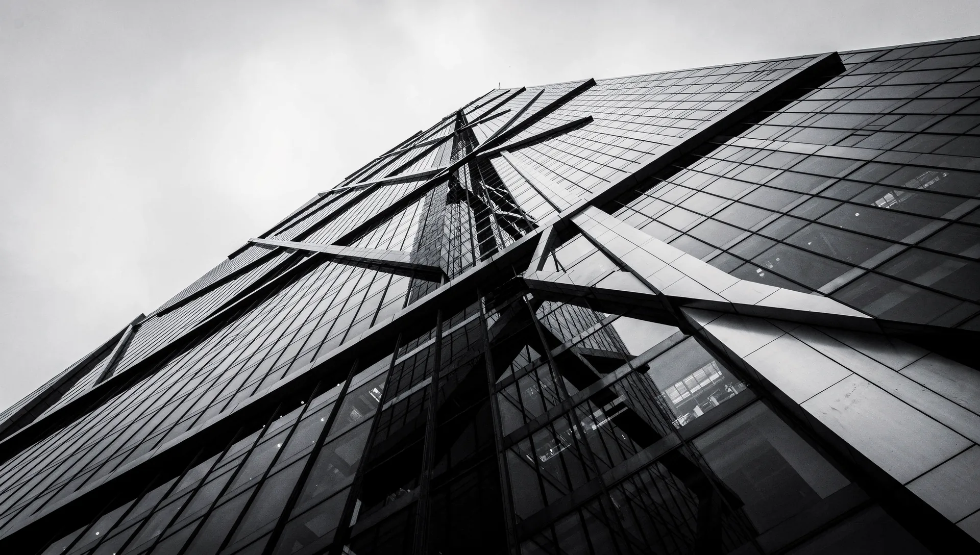 Modern architectural glass facade
